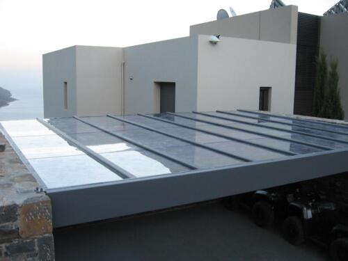 ξυλινη περγκολα με πολυκαρμπονικο 1