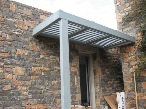 ξυλινη περγκολα με πολυκαρμπονικο 5